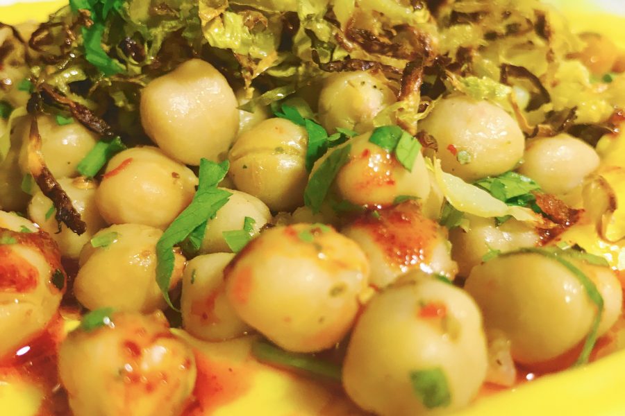 Brussel Sprouts and Chicpea Pithala
