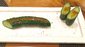 Salt Cured Cucumber finished with togarashi spice