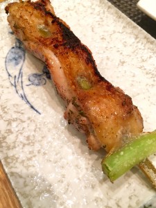 Chicken thigh marinated with ohba butter