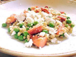 pea and strawberry fusili