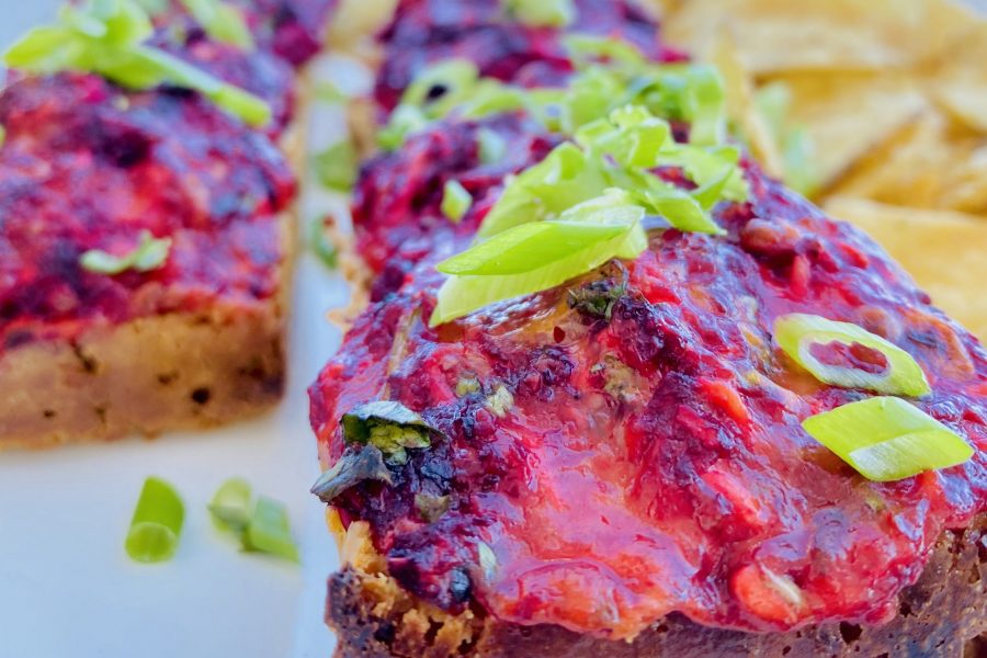 Beetroot and four cheeses toastie